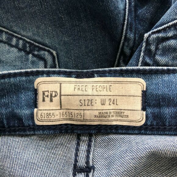 Free People Womens Busted Knee Skinny Jeans Blue Size 24L - Picture 7 of 10